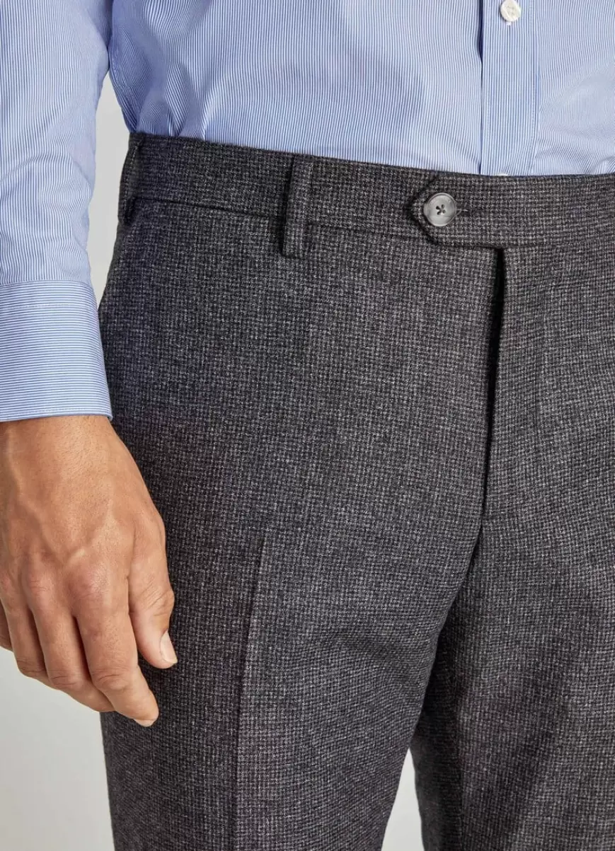 Pantalón De Traje Franela Microestampada Pantalones Faconnable Hombre Marl Grey - 2