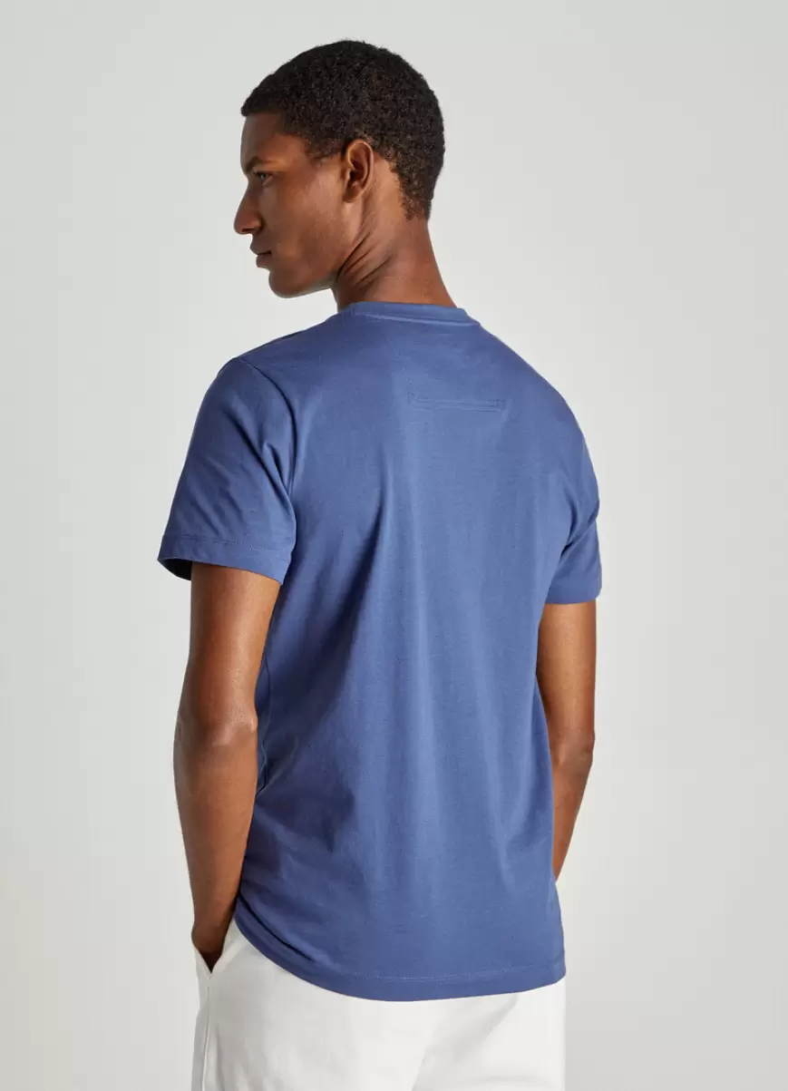 Hombre Camiseta Con Bolsillo Faconnable Pop Blue Polos Y Camisetas - 2