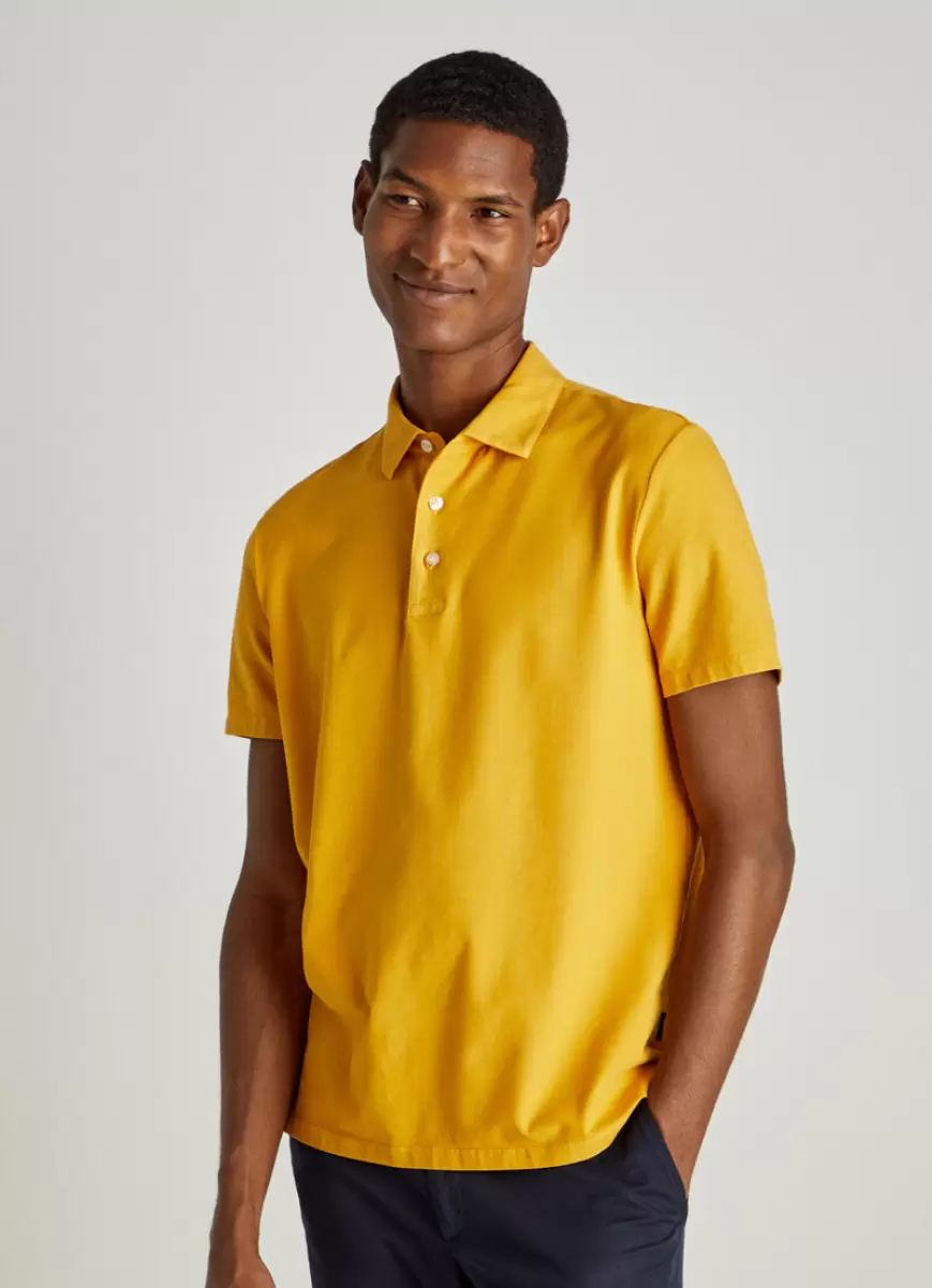 Hombre Polo Algodón Jersey Faconnable Polos Y Camisetas Honey Orange - 1