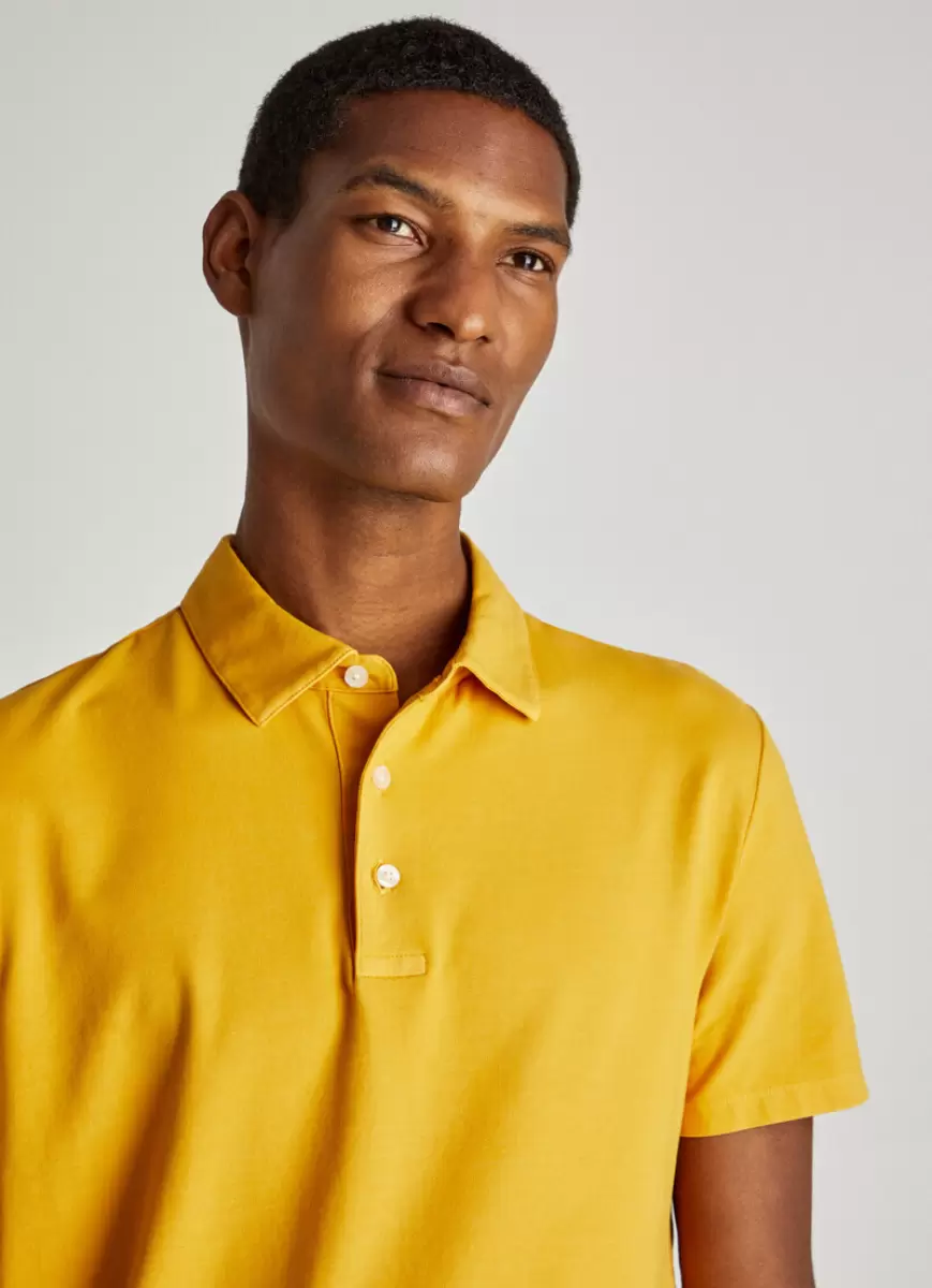 Hombre Polo Algodón Jersey Faconnable Polos Y Camisetas Honey Orange - 2