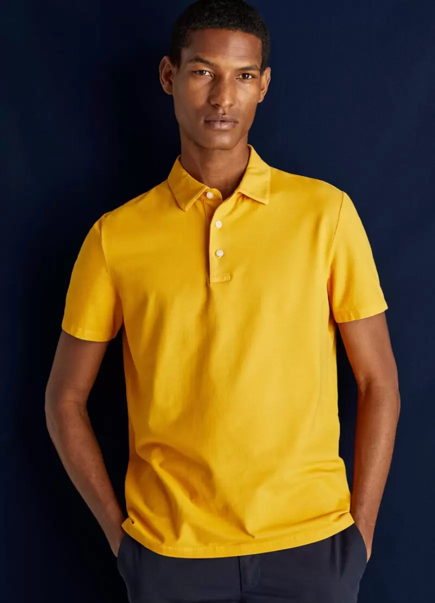 Hombre Polo Algodón Jersey Faconnable Polos Y Camisetas Honey Orange