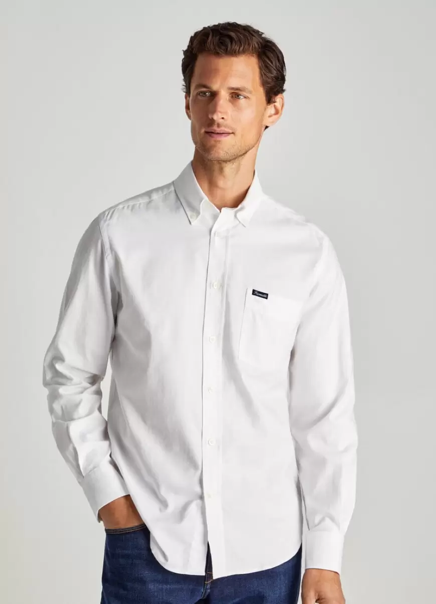 Camisa Oxford Corte Club Faconnable White Hombre Looks Formales - 2