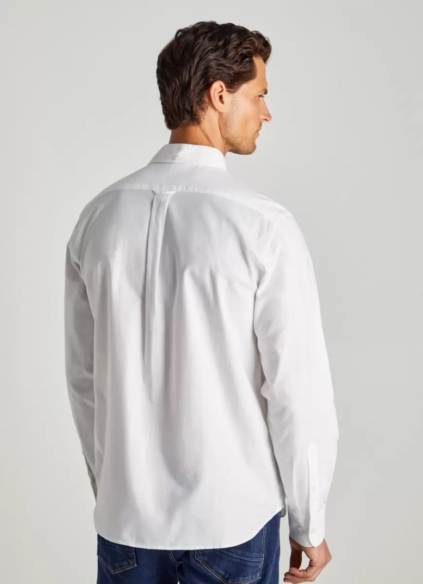 Camisa Oxford Corte Club Faconnable White Hombre Looks Formales - 4