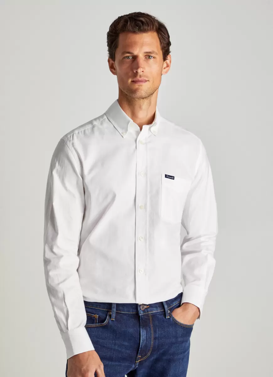 Camisa Oxford Corte Club Faconnable White Hombre Looks Formales