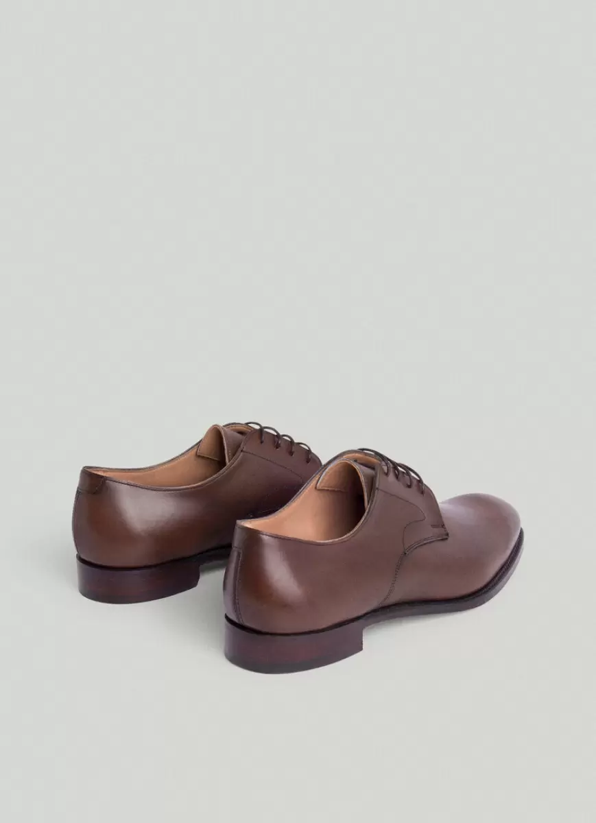 Chocolate Brown Faconnable Looks Formales Hombre Zapatos Derby Piel - 1