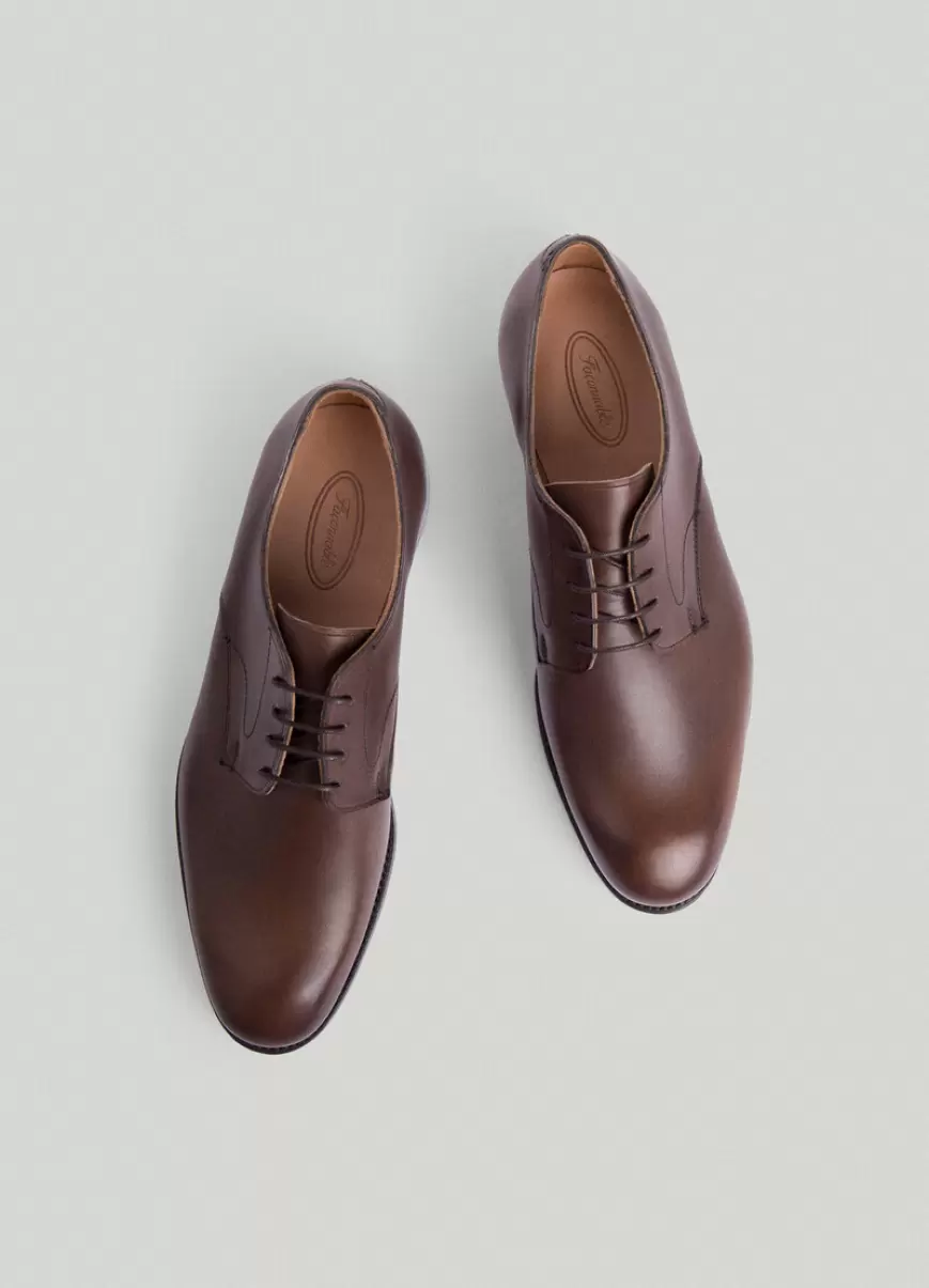Chocolate Brown Faconnable Looks Formales Hombre Zapatos Derby Piel - 2