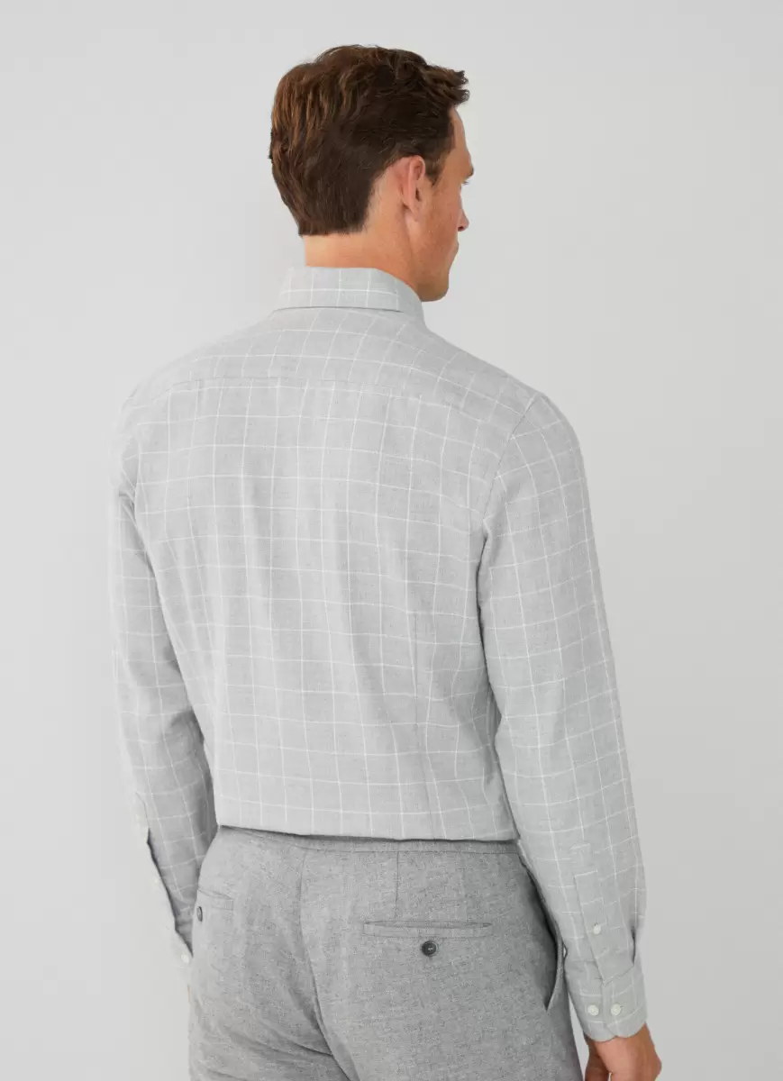 Camisas Hombre Grey/White Camisa De Cuadros Fit Slim Hackett London Barato - 2