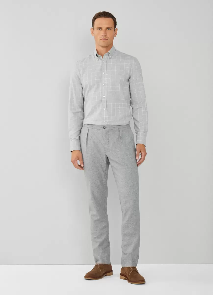 Camisas Hombre Grey/White Camisa De Cuadros Fit Slim Hackett London Barato - 4