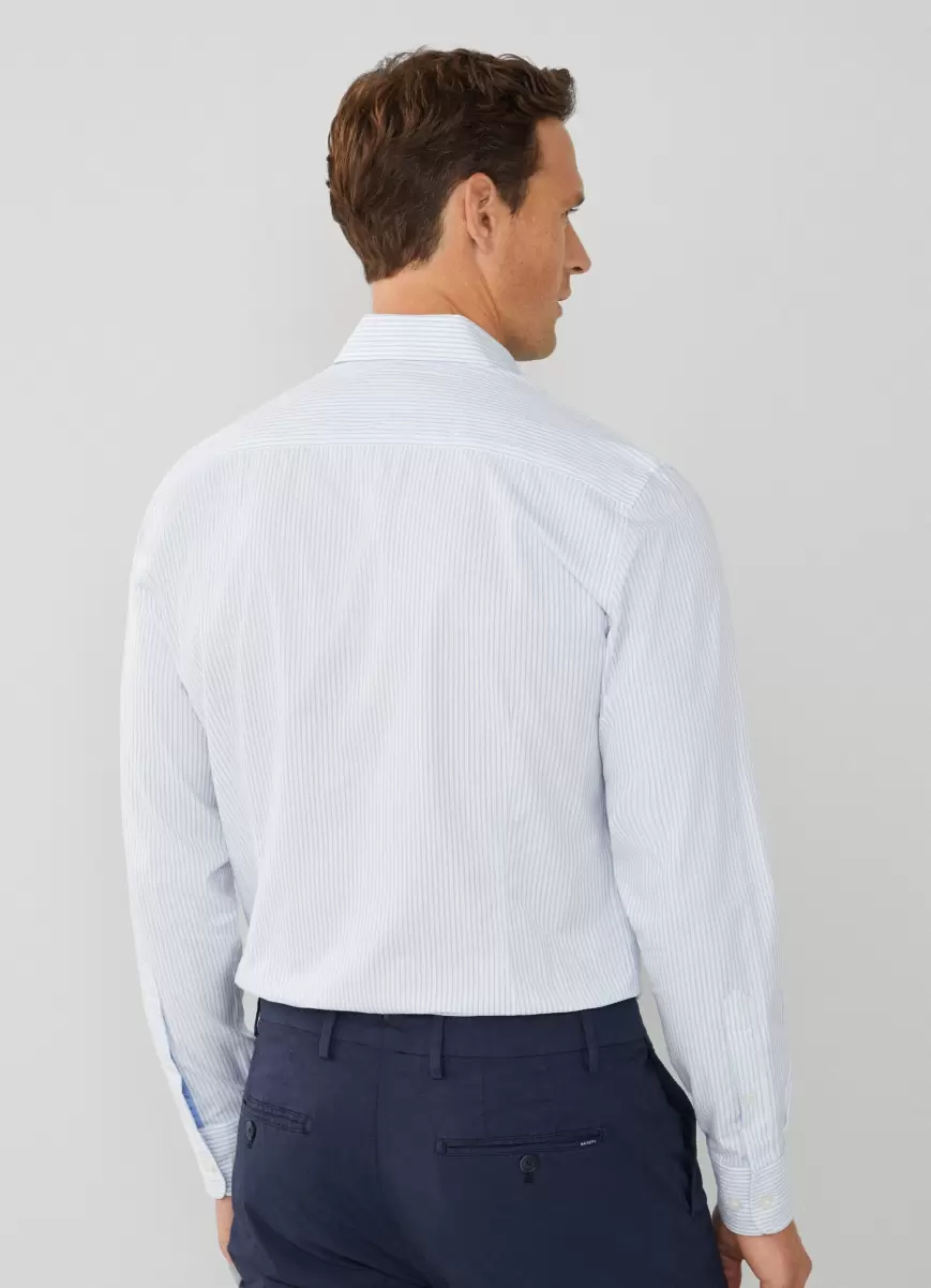 Más Vendido White/Blue Camisas Camisa De Rayas Fit Slim Hackett London Hombre - 2