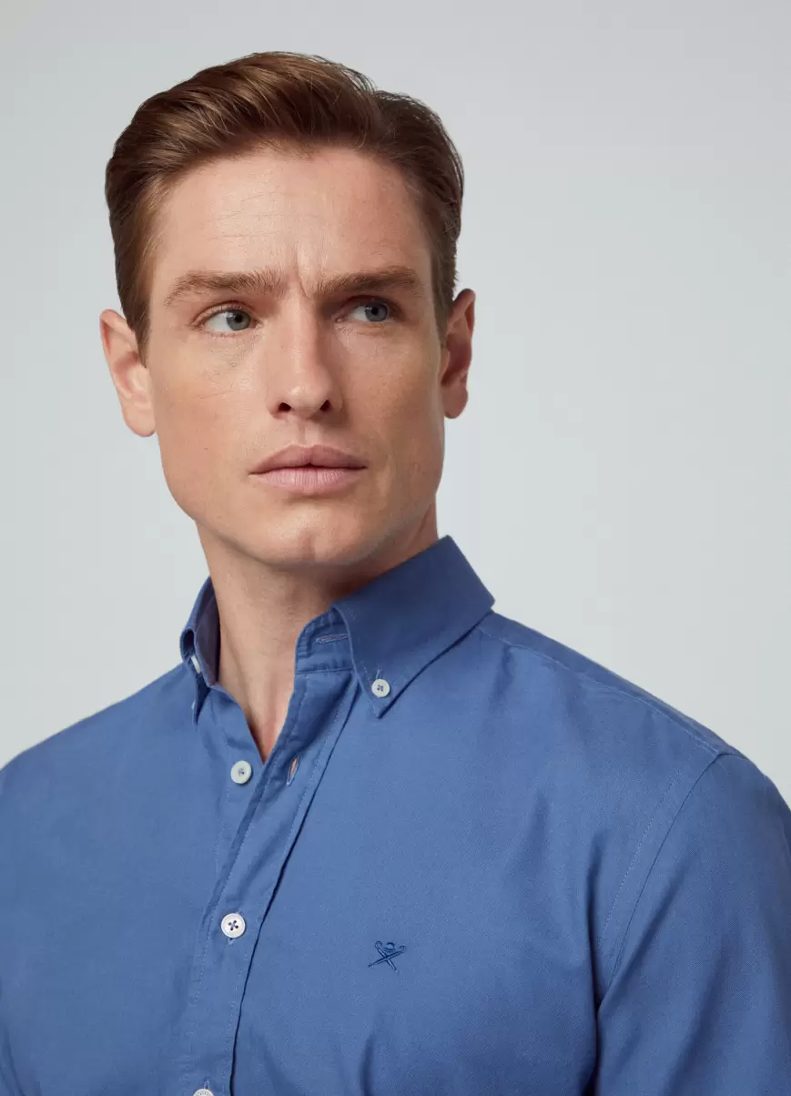Oxford Blue Nuevo Producto Camisa Algodón Oxford Fit Slim Camisas Hackett London Hombre - 1