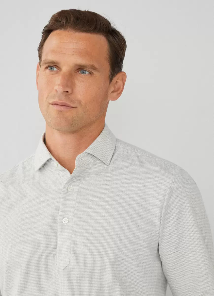 Hackett London Grey/White Autorización Camisas Hombre Camisa Pata De Gallo Fit Clásico - 2