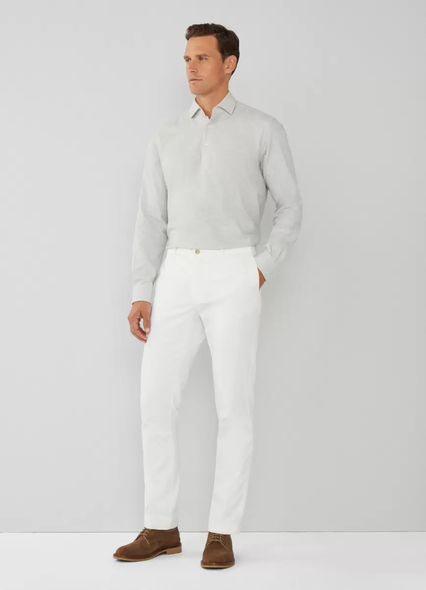 Hackett London Grey/White Autorización Camisas Hombre Camisa Pata De Gallo Fit Clásico