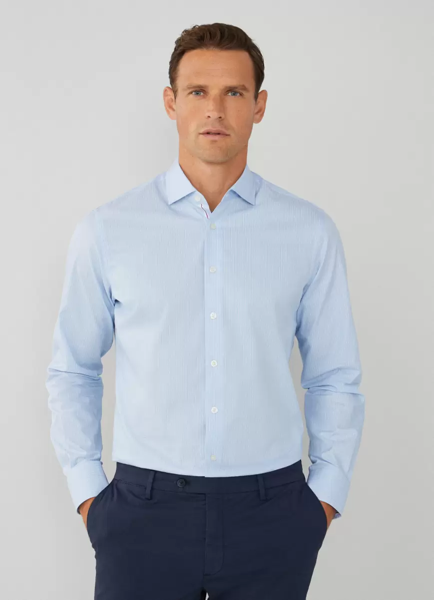 Camisa De Rayas Fit Clásico Ultimo Modelo Hombre Camisas Hackett London Blue/White
