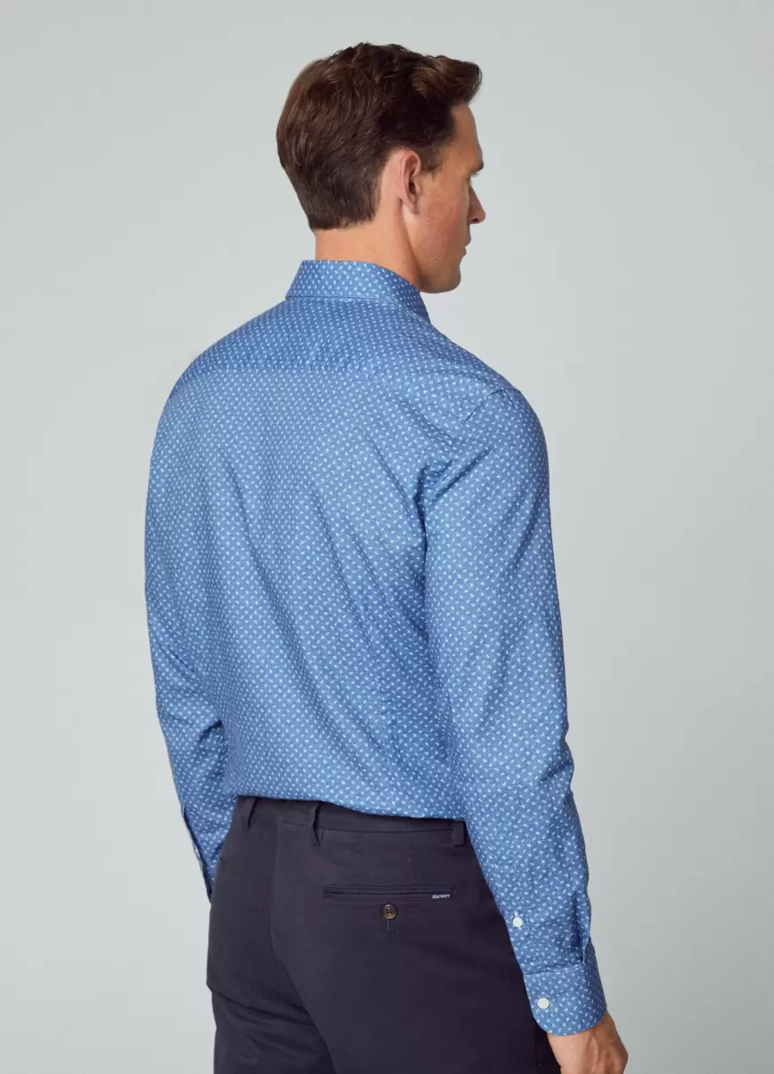 Hackett London Camisa Estampado Floral Fit Slim Descuento Hombre Camisas Navy/Blue - 2