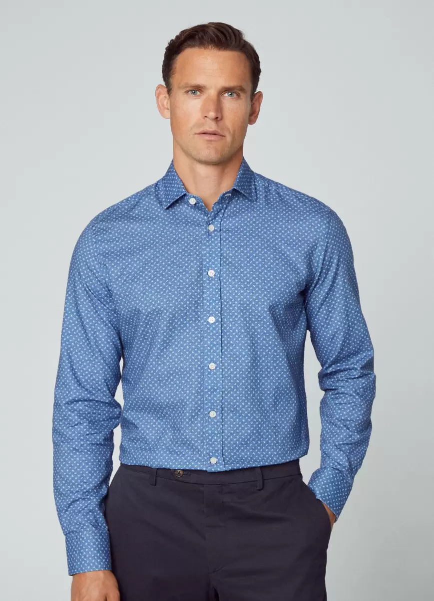 Hackett London Camisa Estampado Floral Fit Slim Descuento Hombre Camisas Navy/Blue