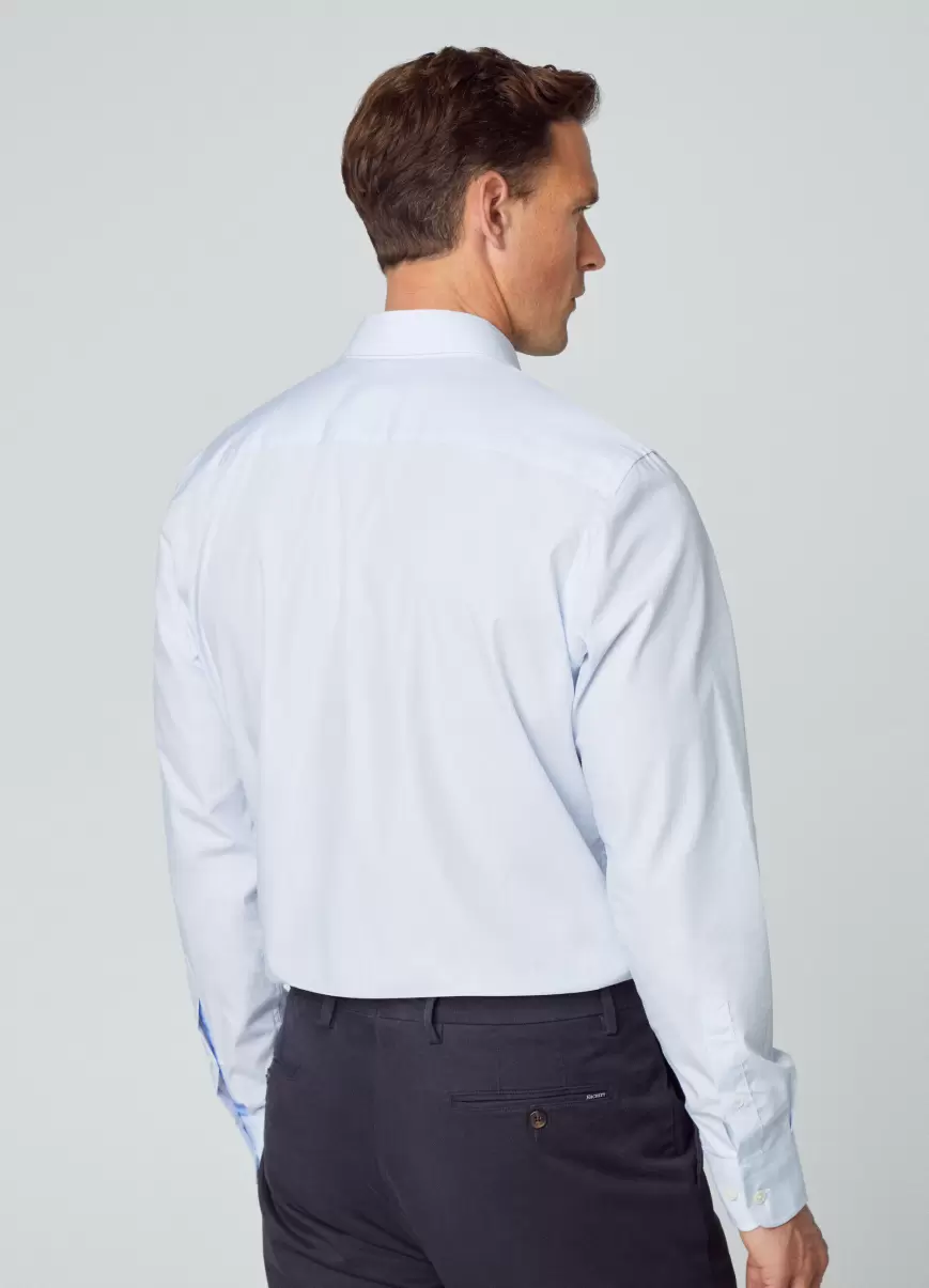 Hombre Camisas Autorización Camisa Popelín Rayas Hackett London Blue/White - 2