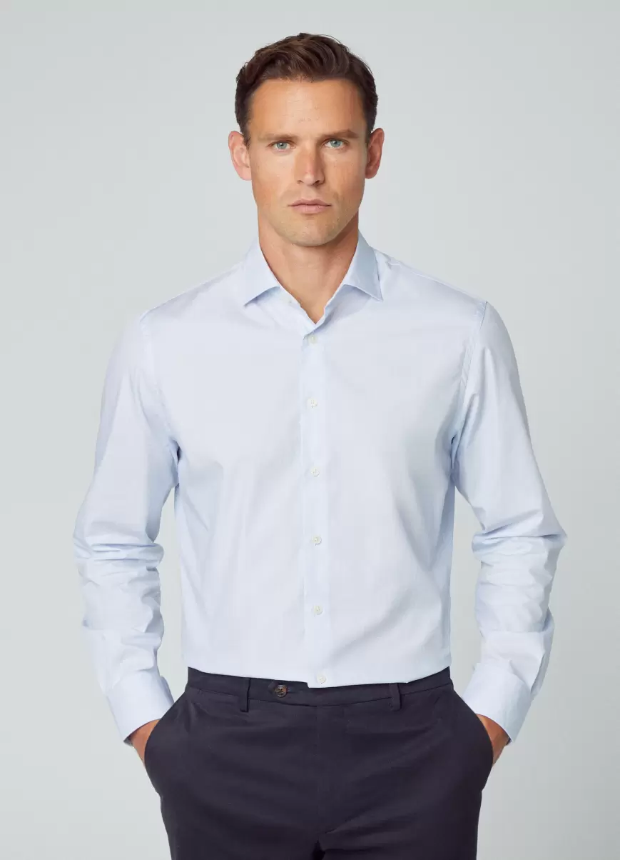 Hombre Camisas Autorización Camisa Popelín Rayas Hackett London Blue/White