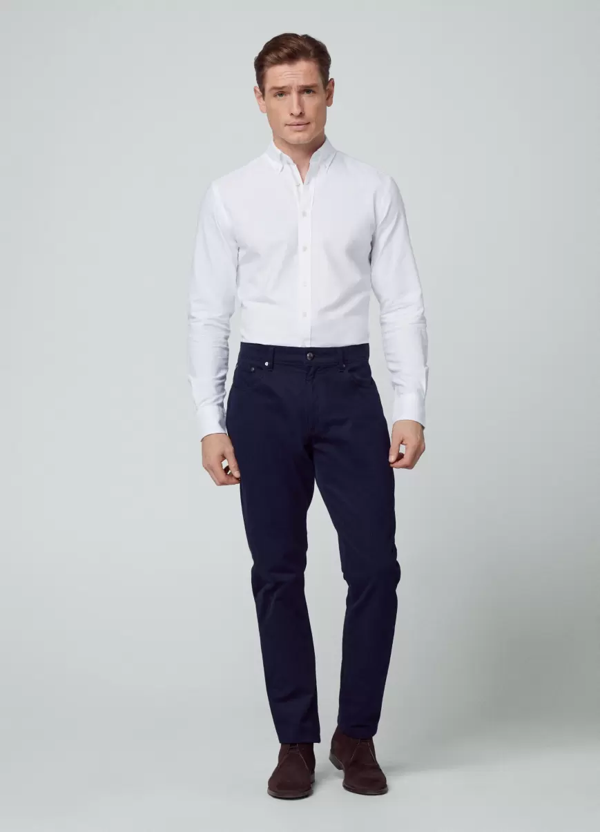 White/Taupe Camisa De Oxford Algodón Fit Slim Diseño Hackett London Camisas Hombre - 3