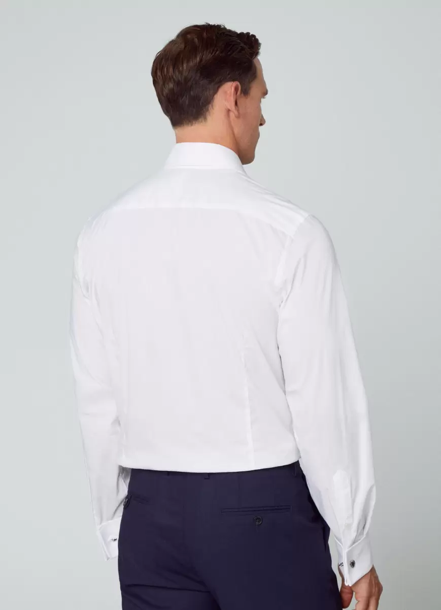 Camisa De Algodón Popelín Fit Slim Hombre Camisas Diseño White Hackett London - 2