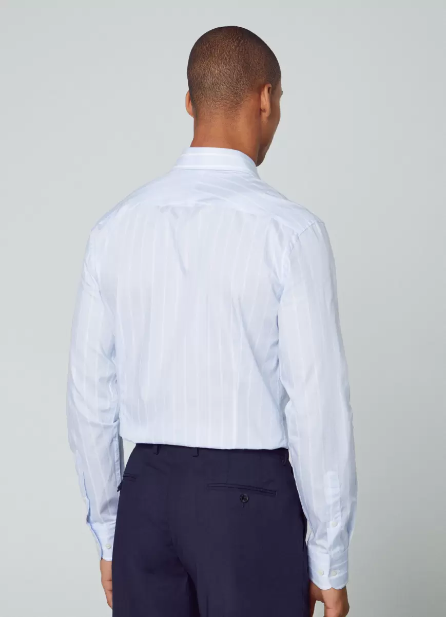 Hombre Hackett London Camisas Blue/White Precio De La Actividad Camisa Estampado Rayas Fit Slim - 2
