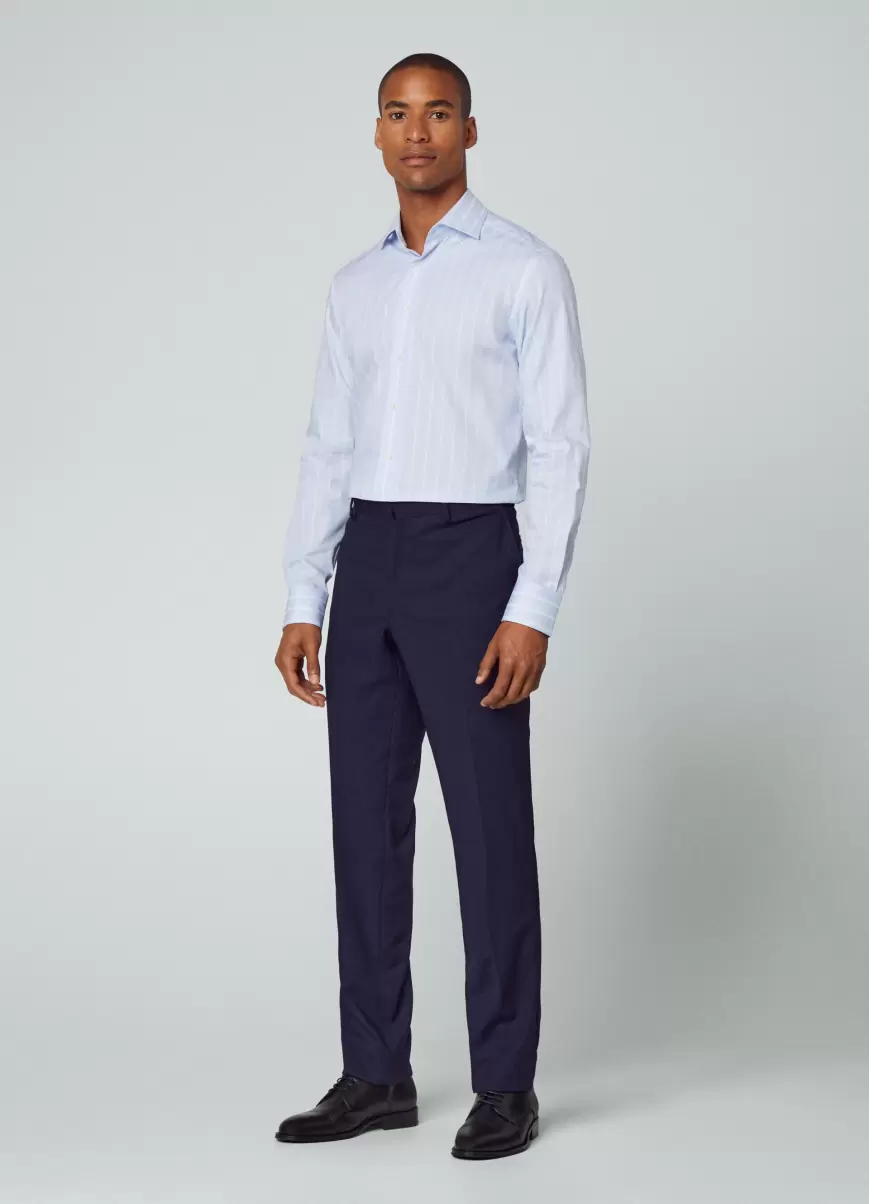 Hombre Hackett London Camisas Blue/White Precio De La Actividad Camisa Estampado Rayas Fit Slim - 4