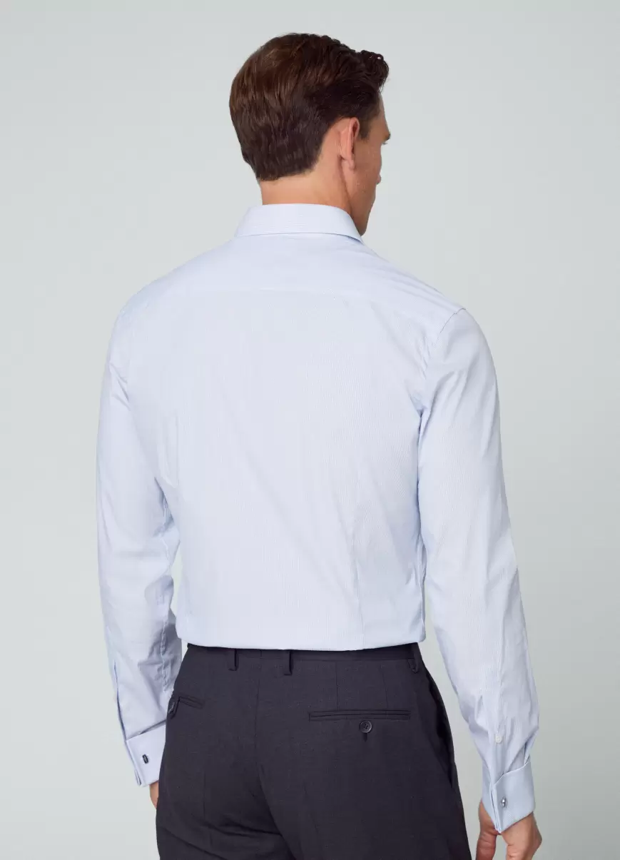 Hombre Camisa Estampada Fit Slim Camisas Hackett London White/Blue Precio Reducido - 2
