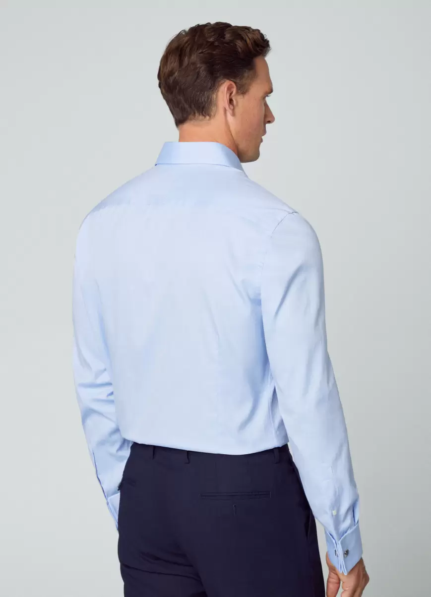 Hombre Camisa De Algodón Fit Clásico Oferta Hackett London Sky Blue Camisas - 2