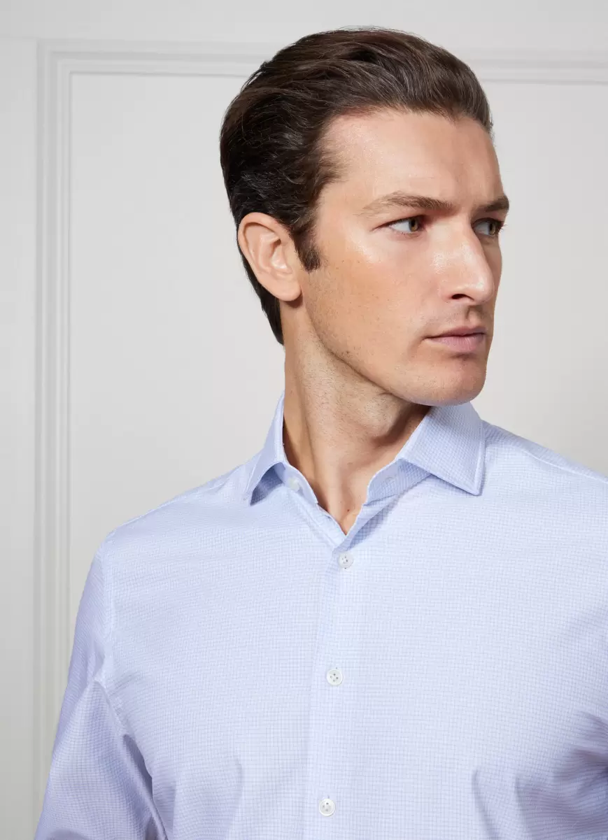 White/Blue Hombre Camisa De Cuadros Fit Clásico Camisas Hackett London Exclusivo - 1