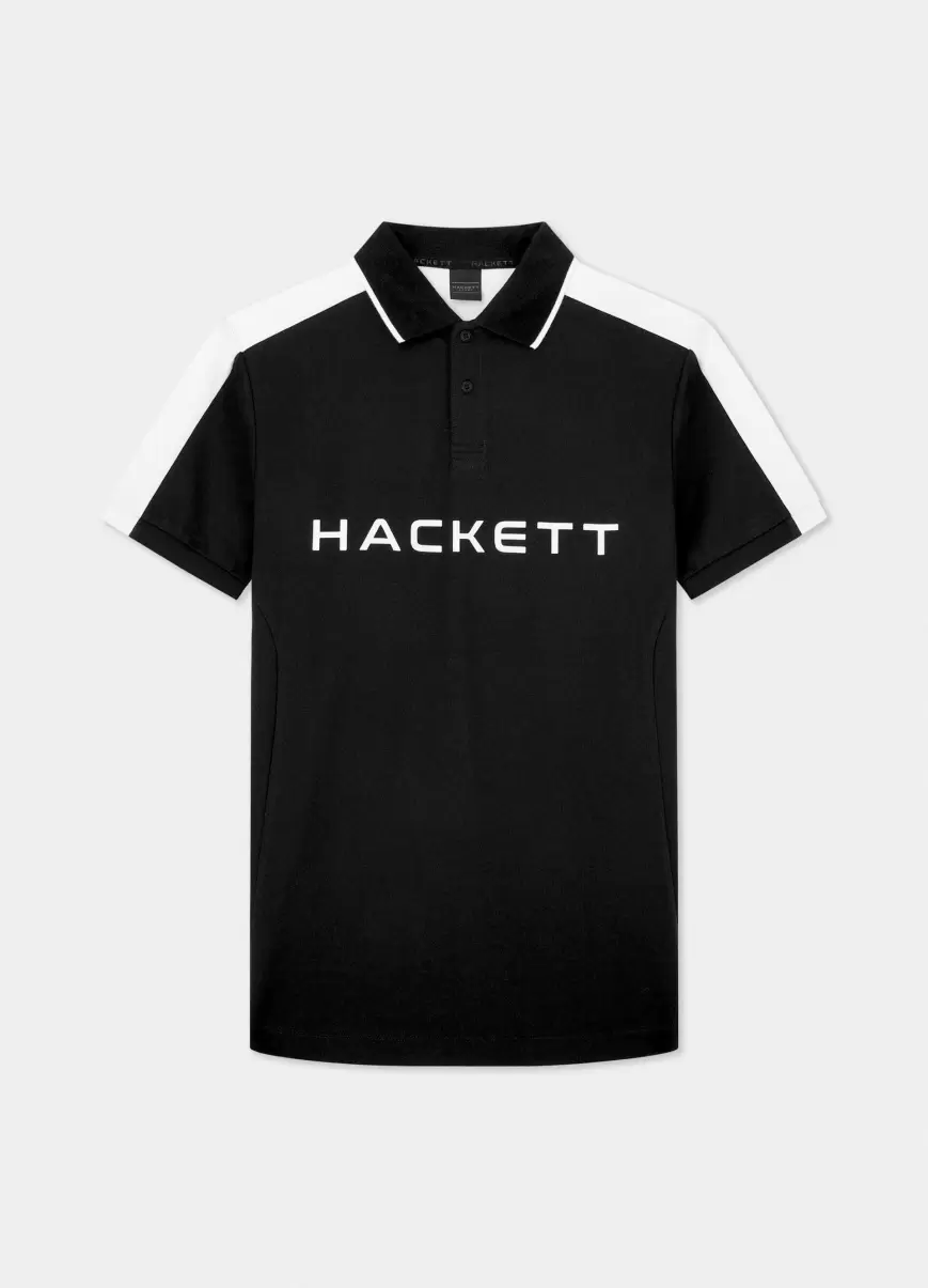 Black Hombre Hackett London Vender Polo Algodón Hs Fit Clásico Polos - 4