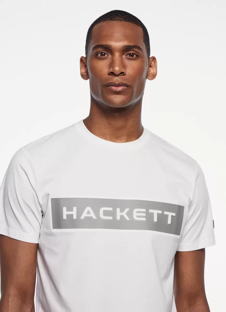 Hackett London Camisetas White Camiseta Logo Estampado Clásico Hombre - 1