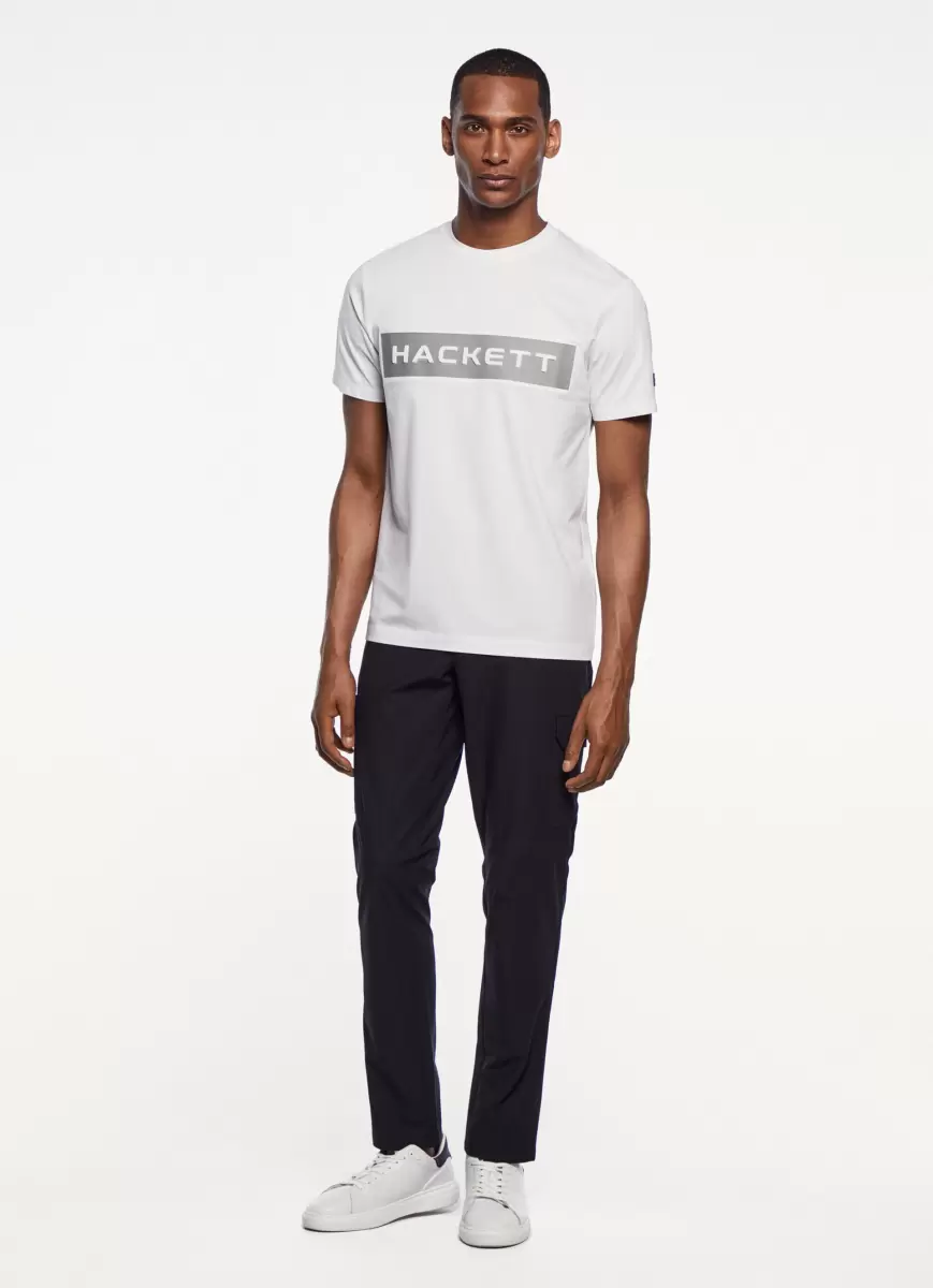 Hackett London Camisetas White Camiseta Logo Estampado Clásico Hombre - 3