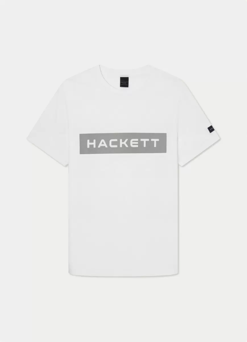 Hackett London Camisetas White Camiseta Logo Estampado Clásico Hombre - 4