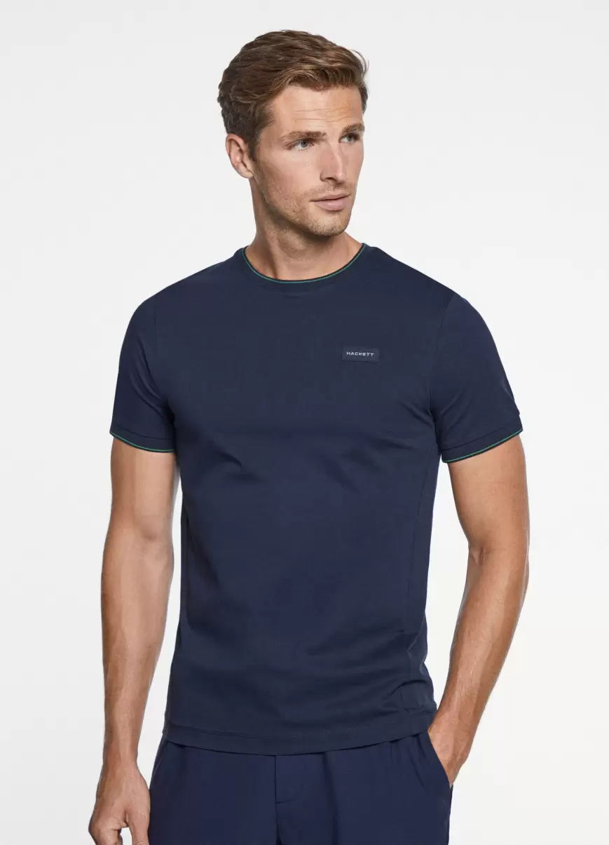 Camiseta Logo En Relieve Fit Clásico Navy Camisetas Hackett London Hombre Exclusivo - 1