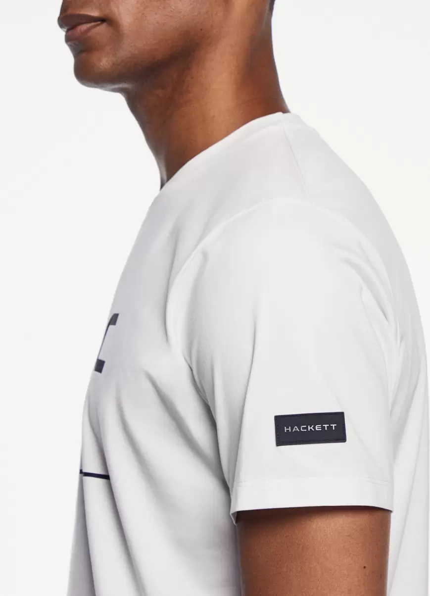 White Camisetas Hombre Camiseta Logo Estampado Fit Clásico Hackett London Precio De Liquidación - 3