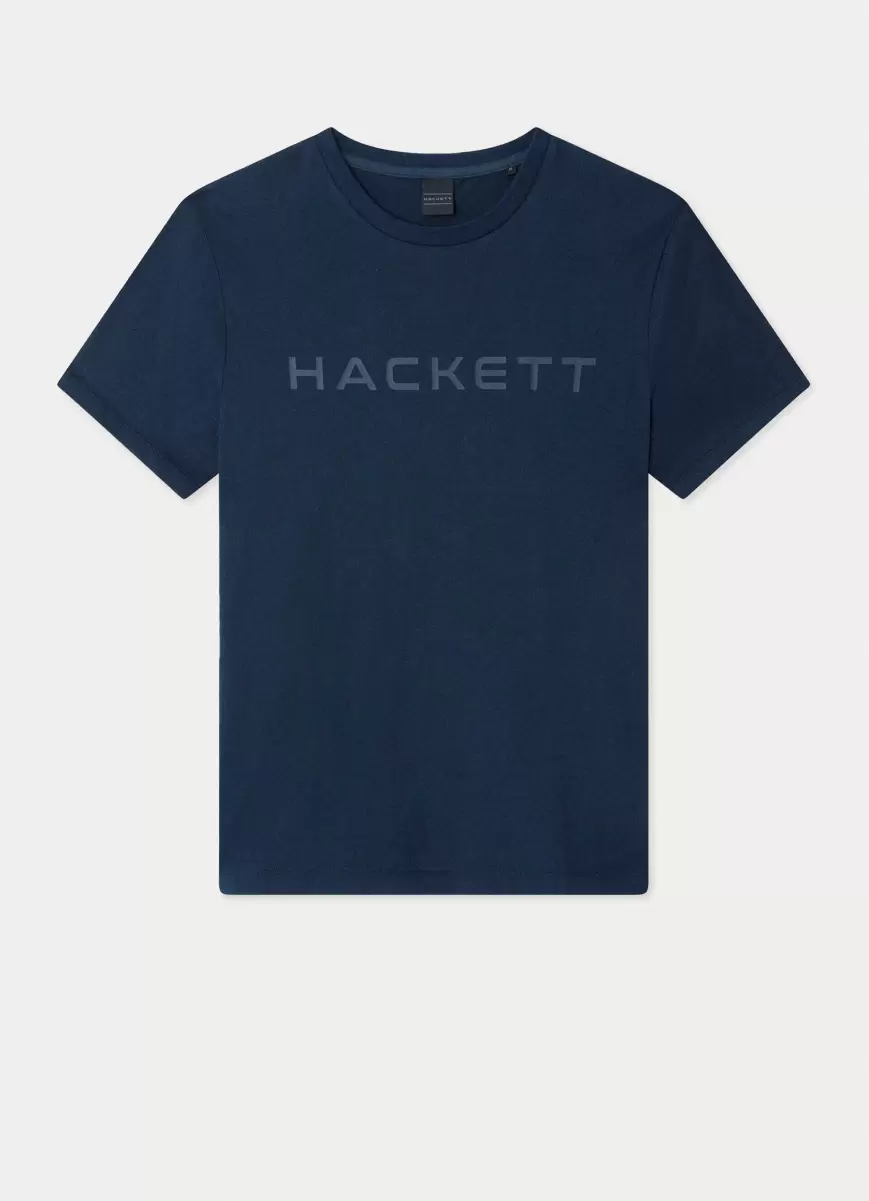 Hombre Navy Hackett London Camisetas Camiseta Básica Algodón Precio Al Por Mayor - 4