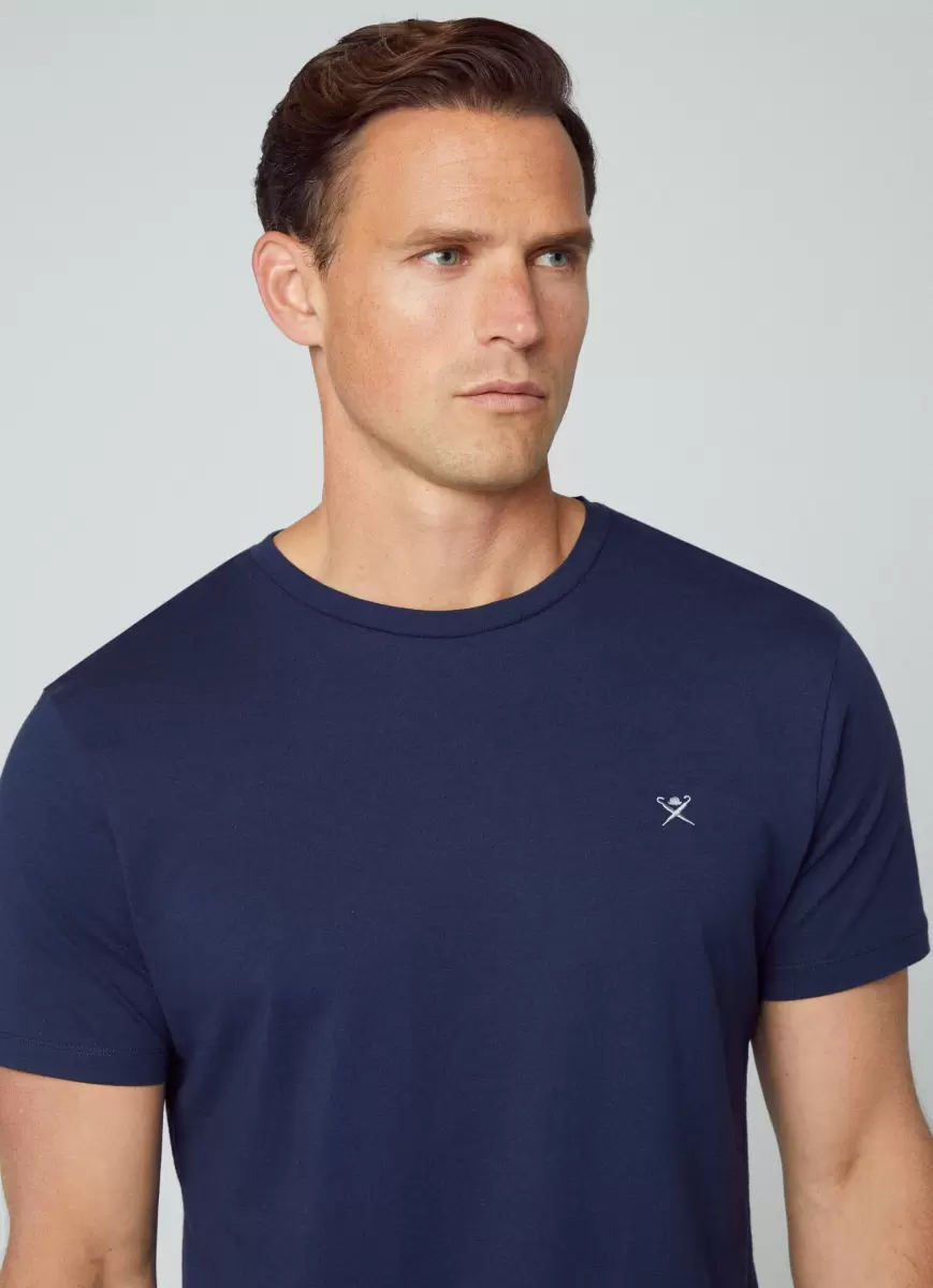Navy/Grey Camisetas De Moda Camiseta Básica Logo Bordado Hombre Hackett London - 1