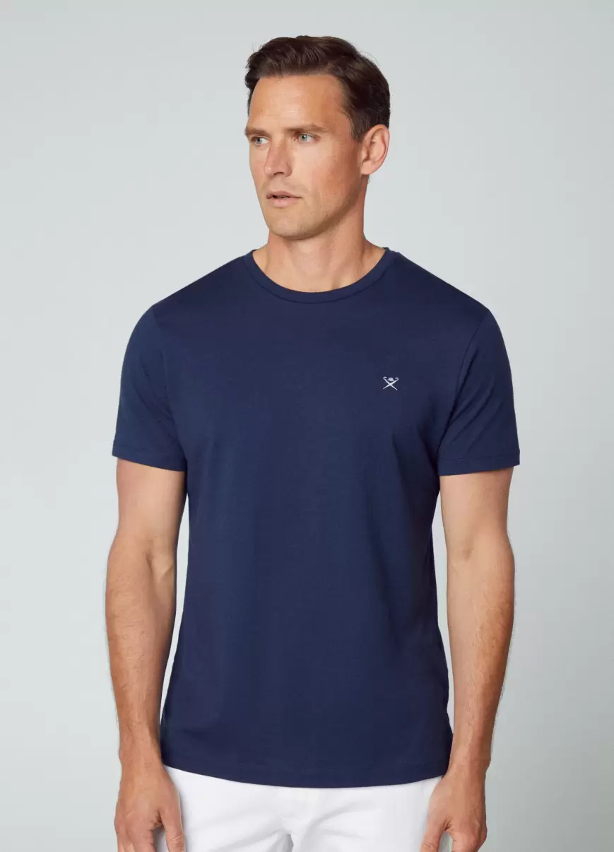 Navy/Grey Camisetas De Moda Camiseta Básica Logo Bordado Hombre Hackett London