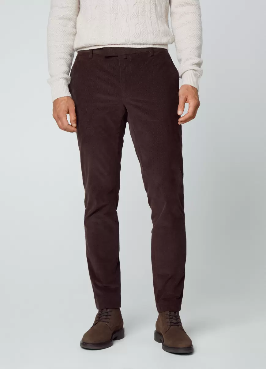 Chino Texturizado Fit Slim Chocolate Brown Hombre Hackett London Pantalones Y Chinos Diseño - 1