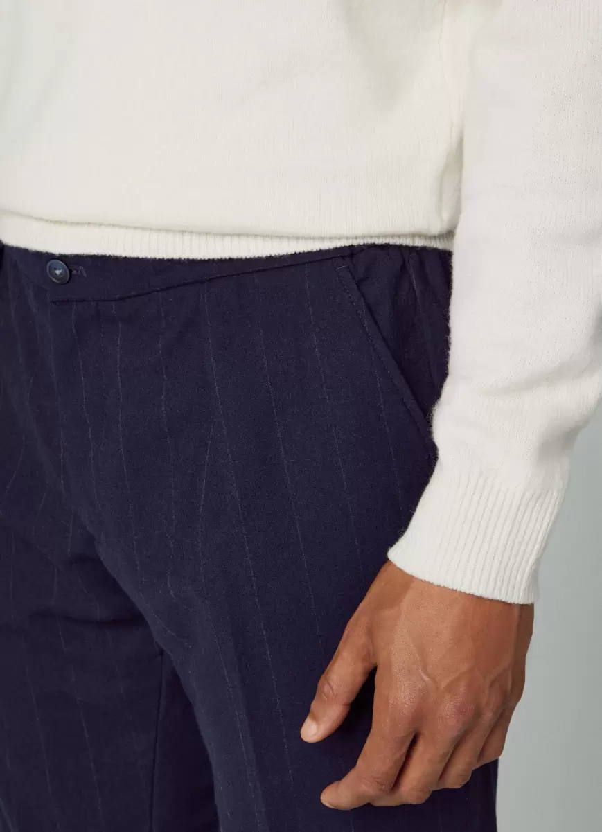 Navy Simplicidad Pantalones Y Chinos Hackett London Hombre Pantalón Estampado De Rayas - 2