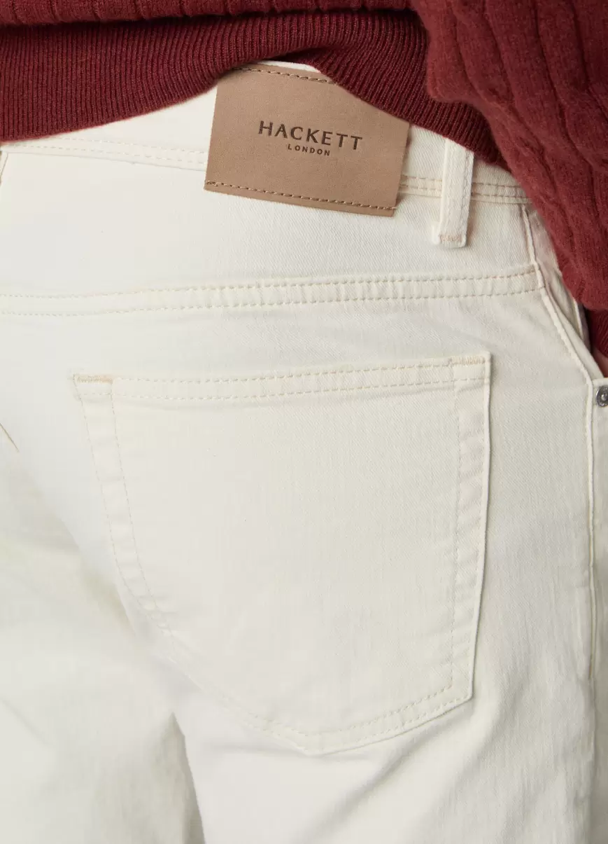 Hackett London Jeans Ecru Fit Slim Hombre Vaqueros Ventaja Ecru White - 4
