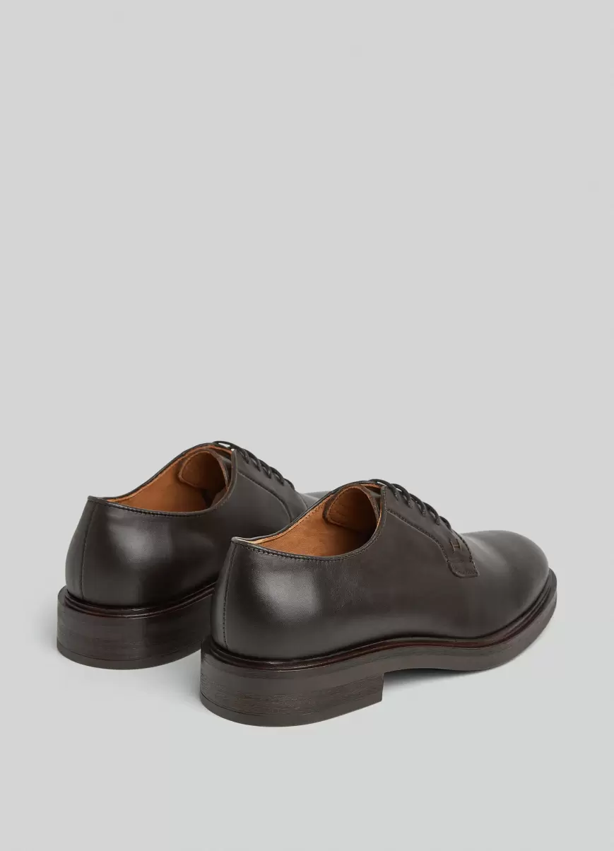 Diseño Hombre Zapatos Casual Zapatos Derby En Piel Dark Brown Hackett London - 3