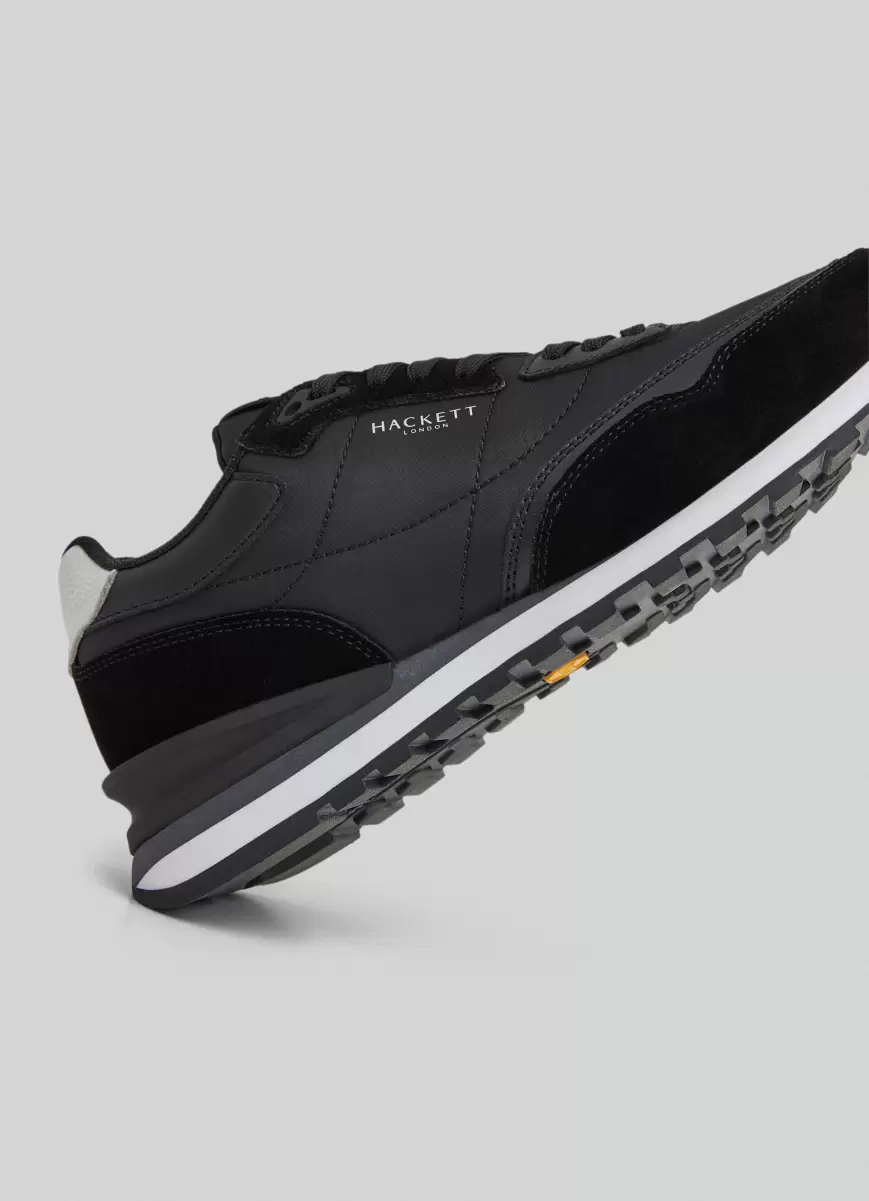 Hombre Black Nuevo Producto Zapatillas Running Combinadas Hackett London Zapatillas Deportivas - 4