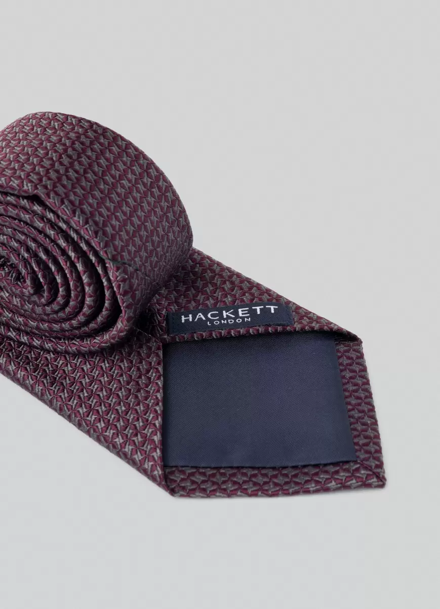 Recomendar Corbatas Y Pañuelos De Bolsillo Hackett London Hombre Corbata Seda Estampado Estrellas Charcoal Grey - 1