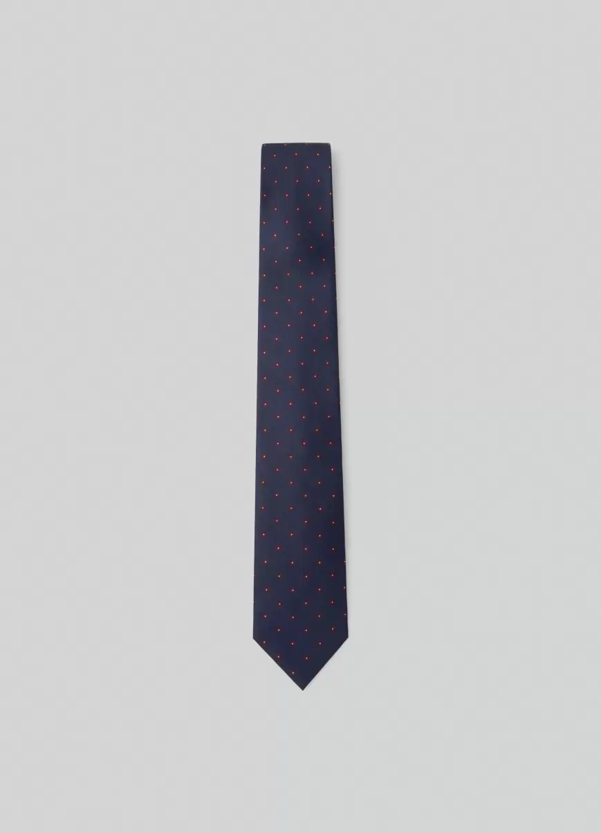Hombre Corbatas Y Pañuelos De Bolsillo Hackett London Corbata Seda Estampado Flores Comercio Navy