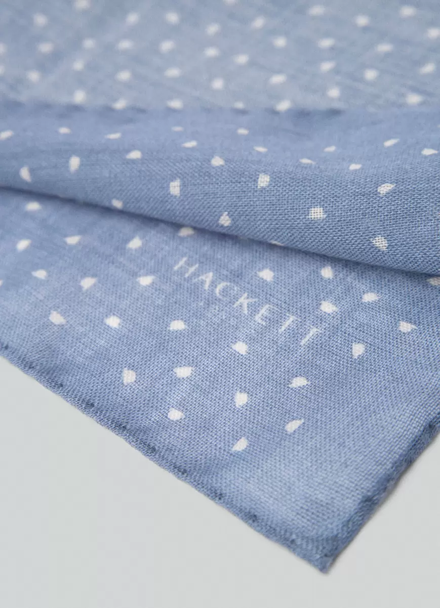 Hombre Blue Pañuelo Lana Puntos Hackett London Corbatas Y Pañuelos De Bolsillo Innovación - 1