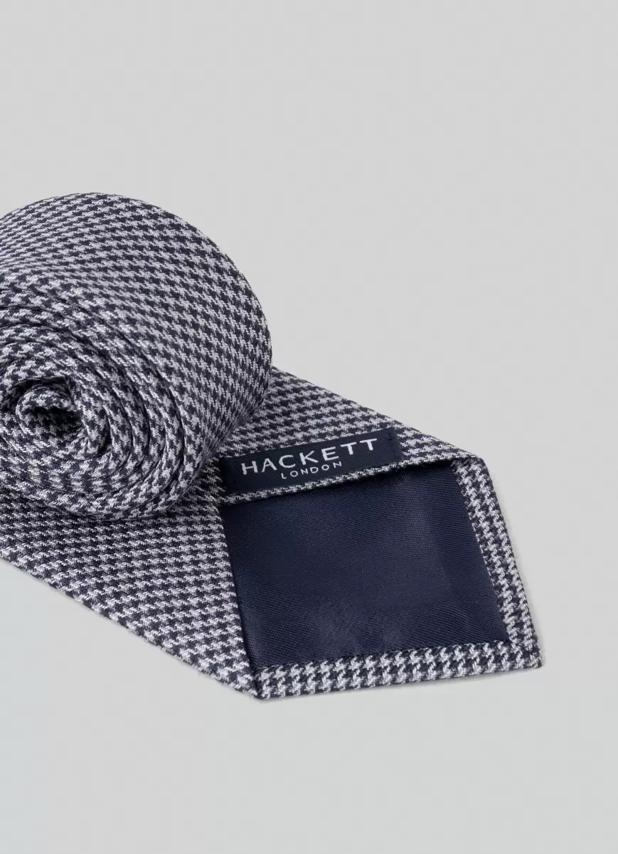 Hackett London Corbata Estampado Pata De Gallo Navy Hombre Corbatas Y Pañuelos De Bolsillo Precio De Liquidación - 1