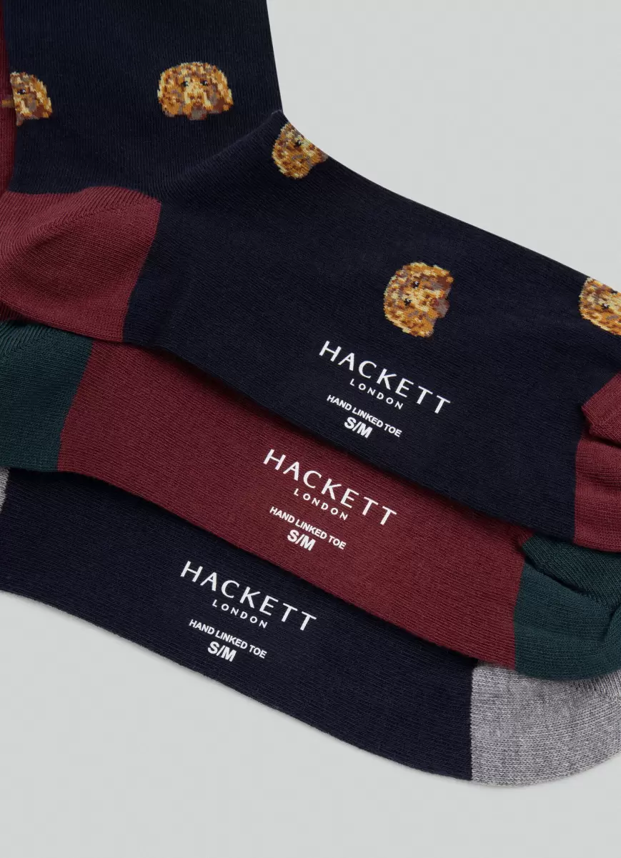 Comercio Pack 3 Calcetines Estampado Harry Navy Calcetines Y Ropa Interior Hombre Hackett London - 1