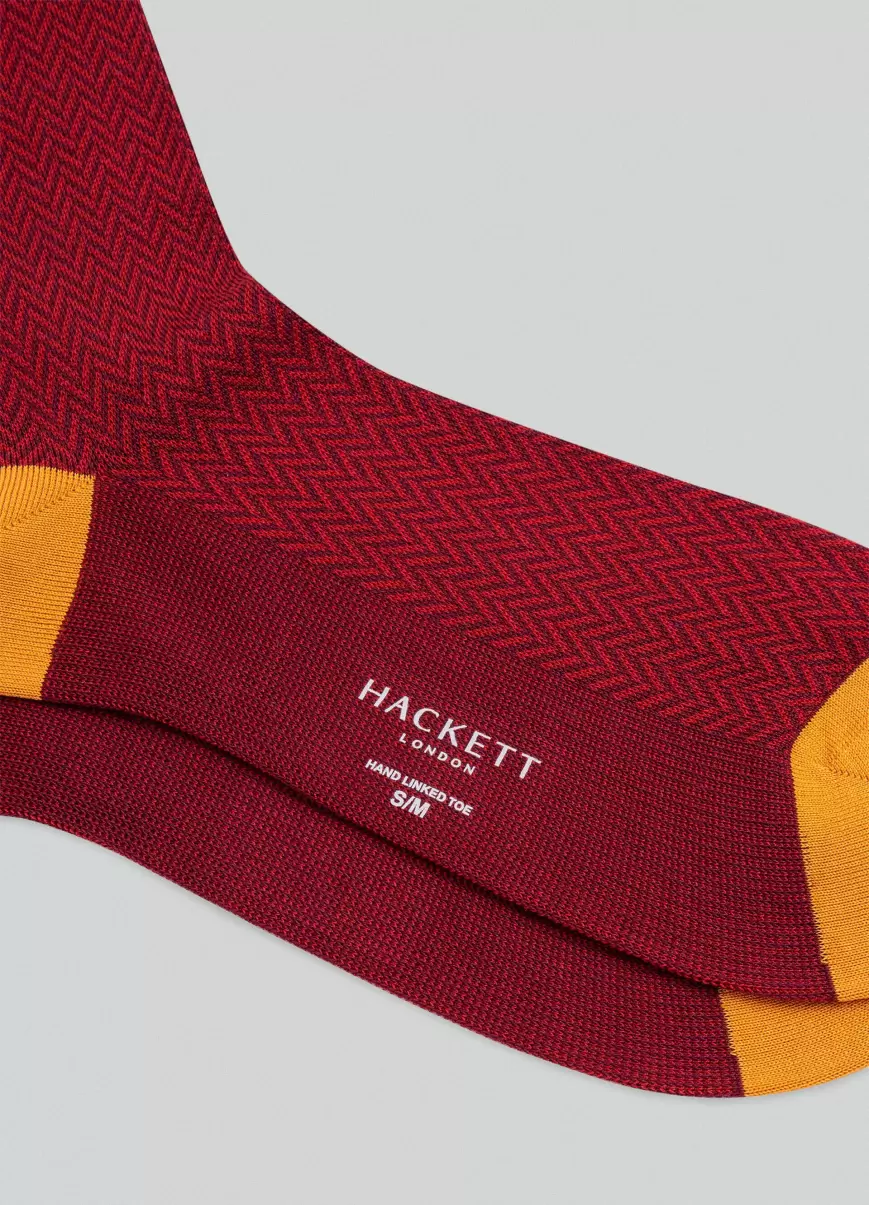 Hackett London Hombre Calcetines Algodón Exclusivo Brick Red Calcetines Y Ropa Interior - 1