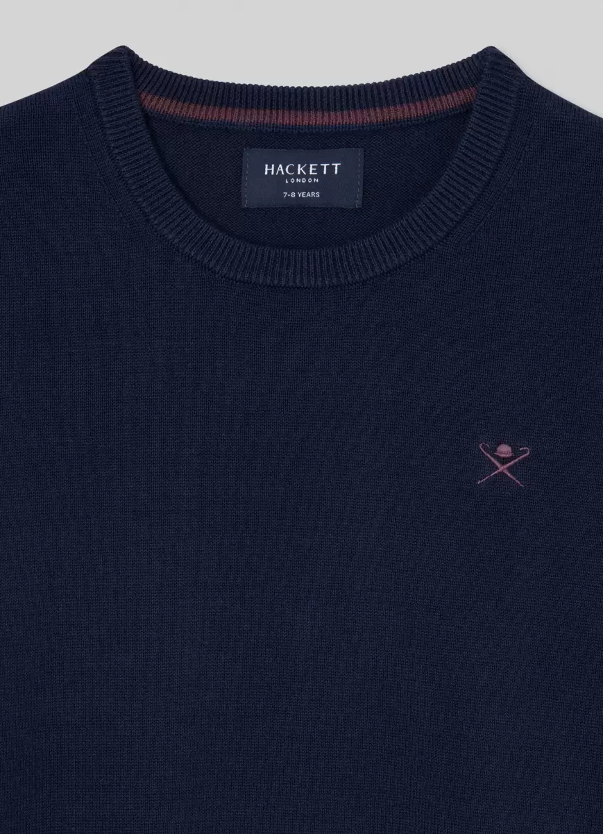 Jersey Básico Con Logo Bordado Mejor Precio Navy Punto Hackett London Hombre - 2