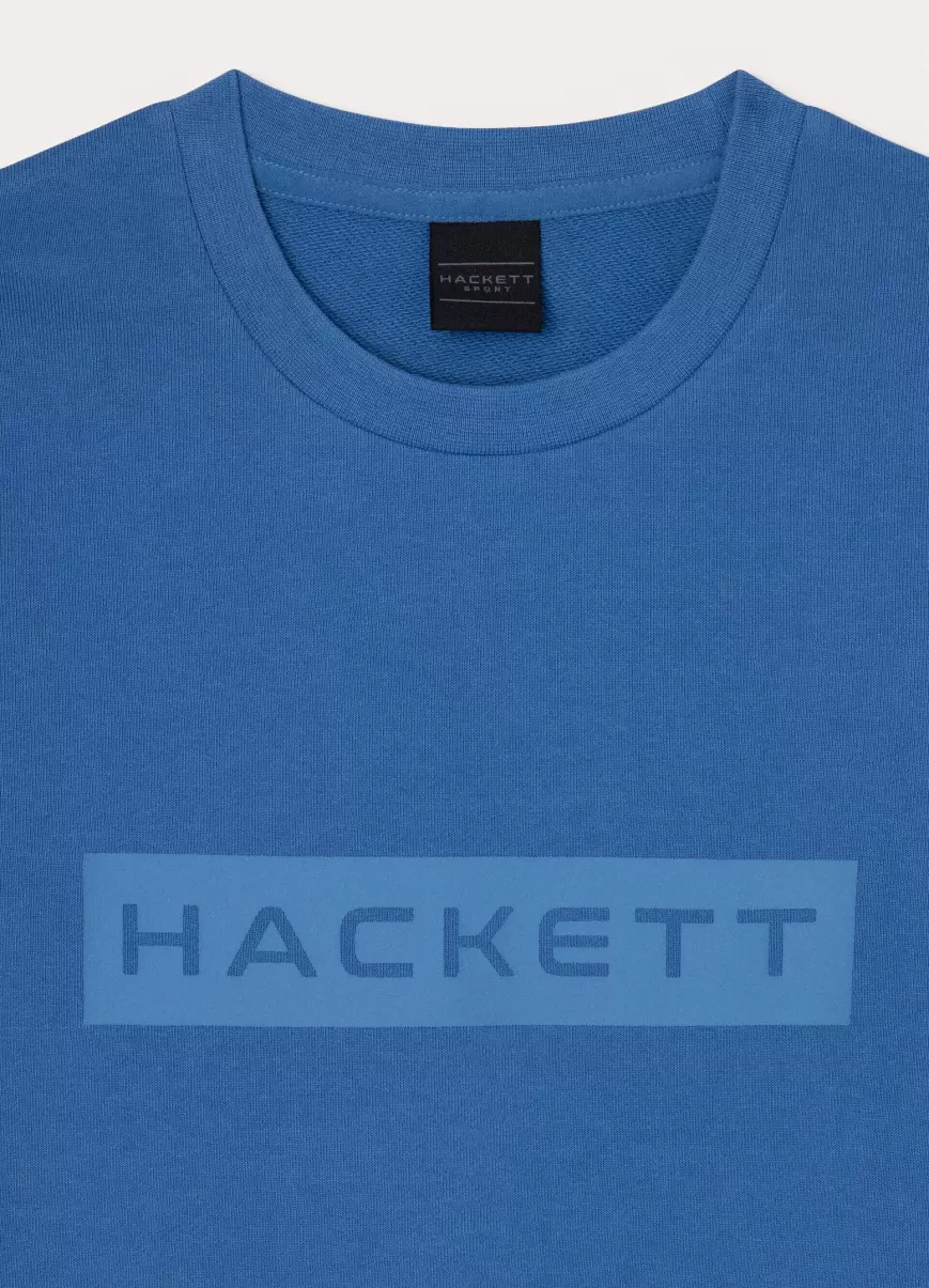 Hombre Sudadera Con Logo Estampado Normativas Camisetas Y Sudaderas Blue Hackett London - 2